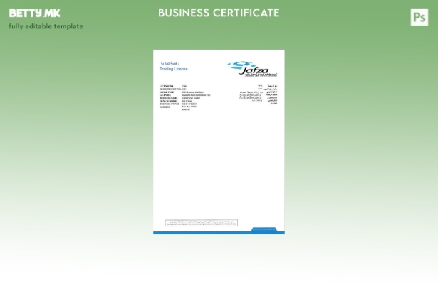 Модерен стил ОАЕ Дубаи лиценца за тргување Шаблон Word и PDF, шаблон за верзиј 1